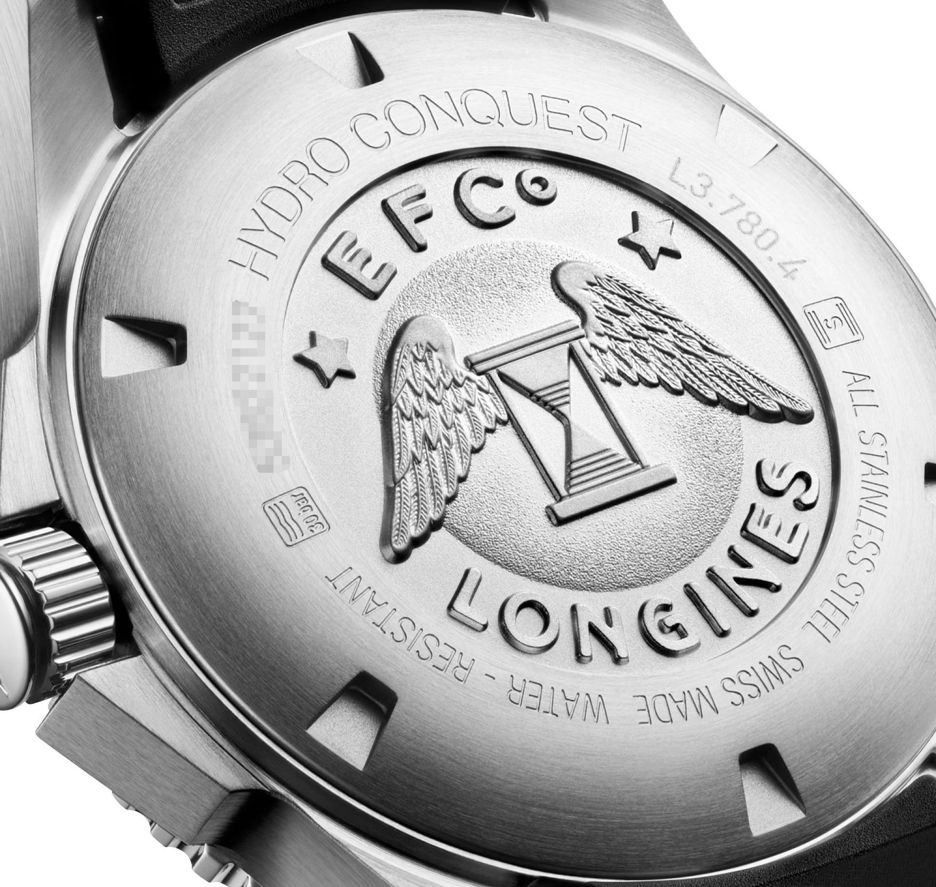Longines HydroConquest Automatic Stainless Steel Black Dial Black Rubber Strap Date Divers Mens Watch L3.780.4.56.9 wholesalehk.shop