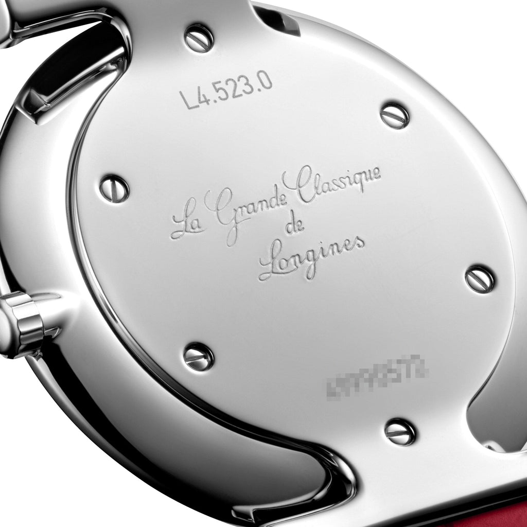 Longines La Grande Classique Monochrome Stainless Steel Red Dial Red Leather Strap Diamonds Quartz Womens Watch L4.523.0.91.2 wholesalehk.shop