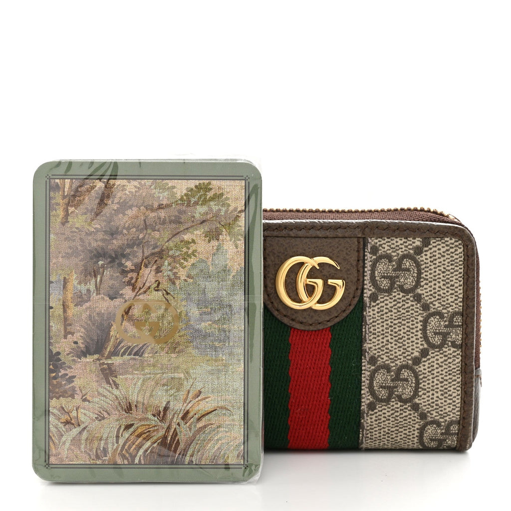 GG Supreme Monogram Web Ophidia Playing Card Case Beige New Acero wholesalehk.shop