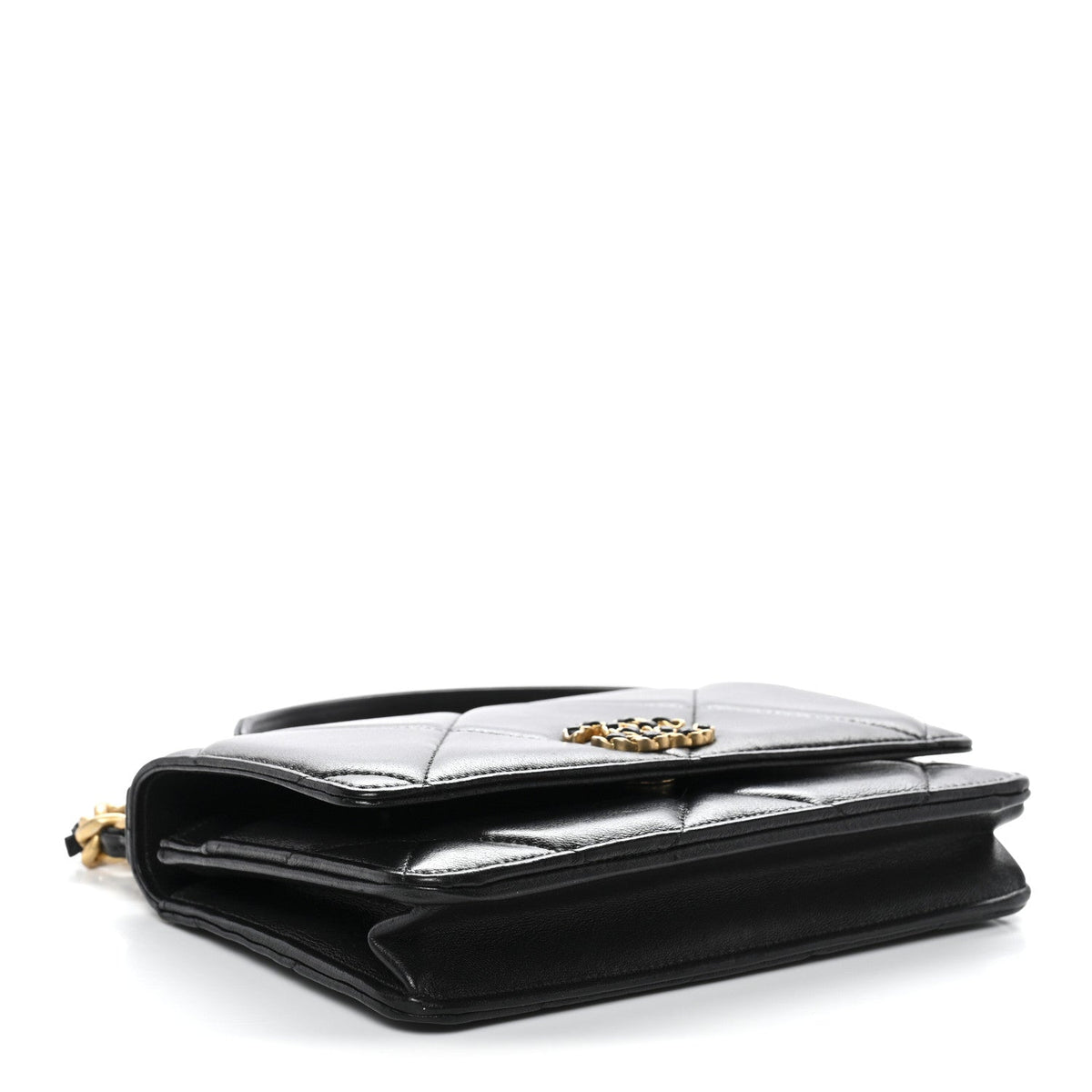 Lambskin Quilted Chanel 19 Wallet On Chain WOC Black wholesalehk.shop
