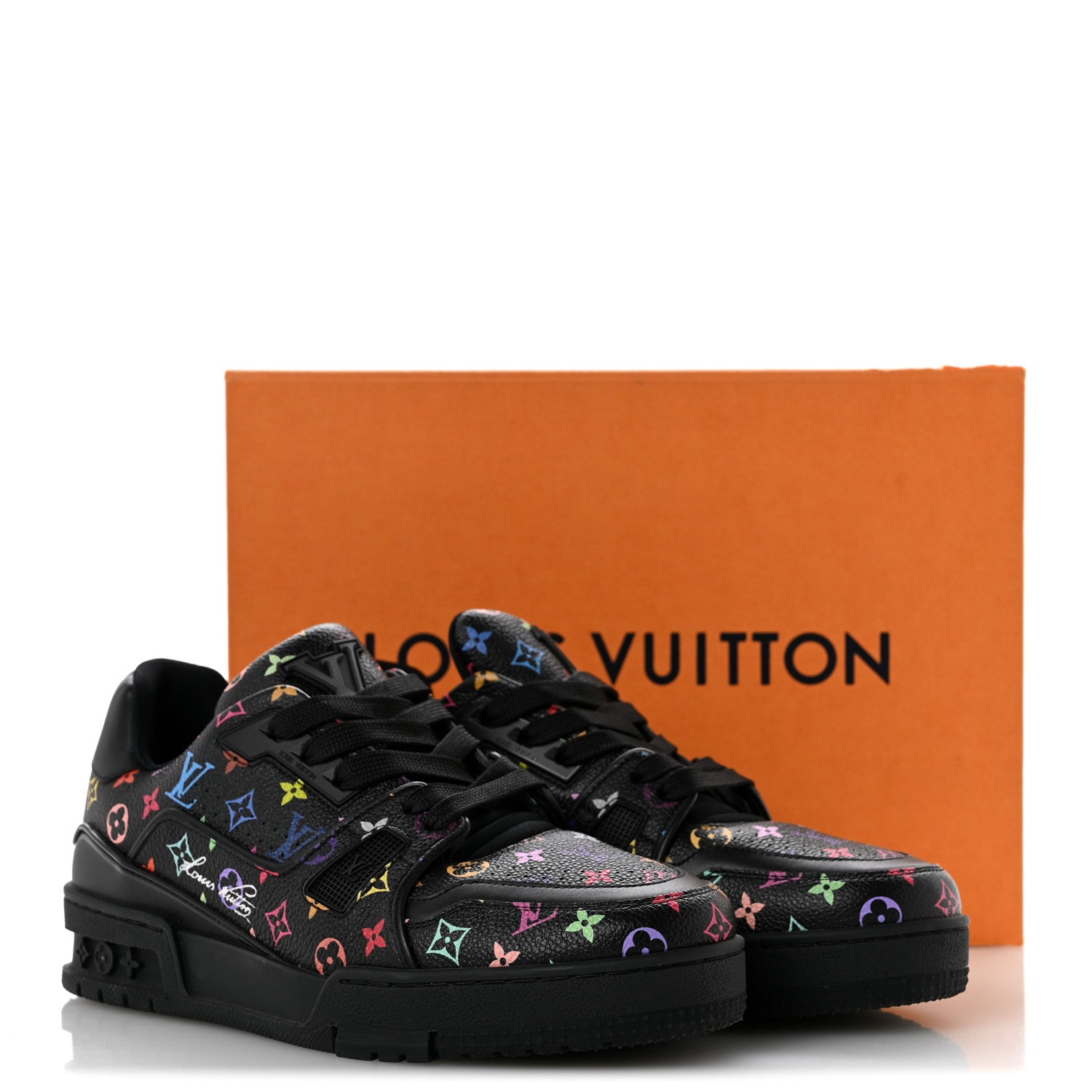 LV X TM Calfskin Monogram Multicolor Womens LV Trainer Sneakers 37.5 Black £¨ Direct shipment via from wholesalehk.shop