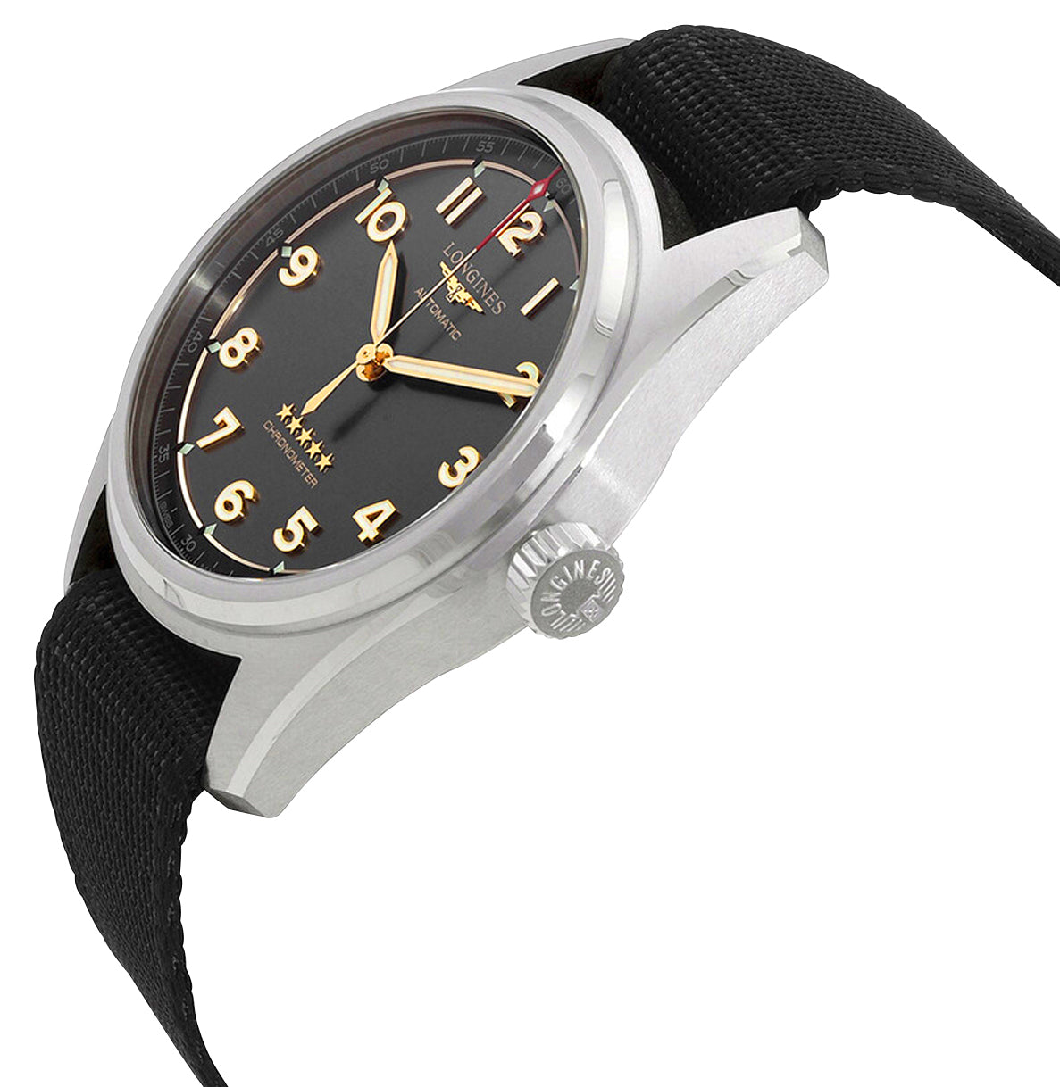 Longines Spirit Automatic COSC Titanium Gray Dial Black Nylon Strap Mens Watch L3.810.1.53.2 wholesalehk.shop