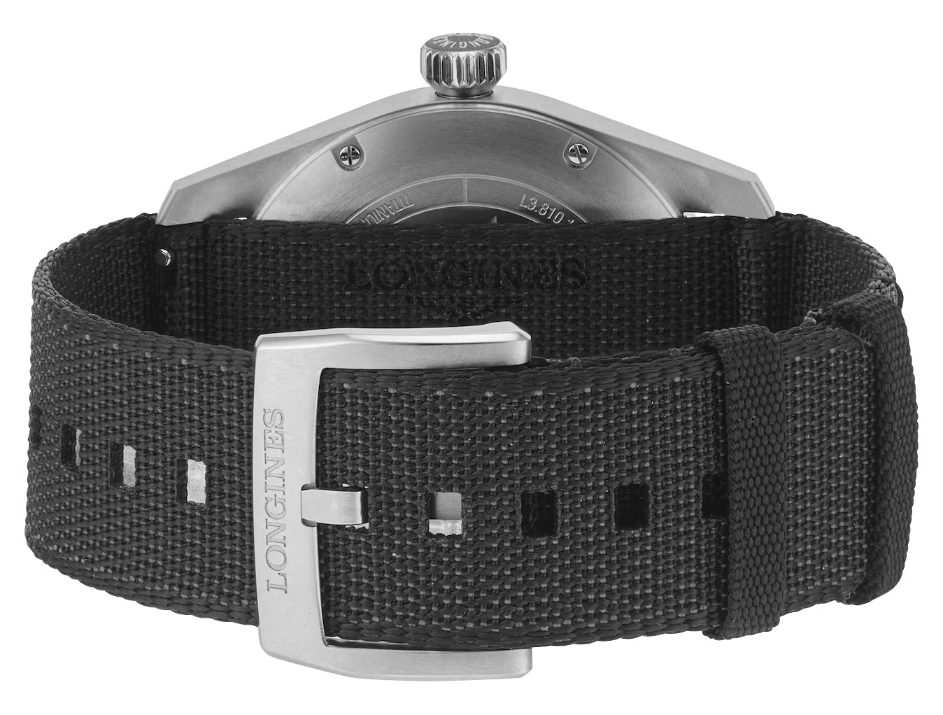 Longines Spirit Automatic COSC Titanium Gray Dial Black Nylon Strap Mens Watch L3.810.1.53.2 wholesalehk.shop