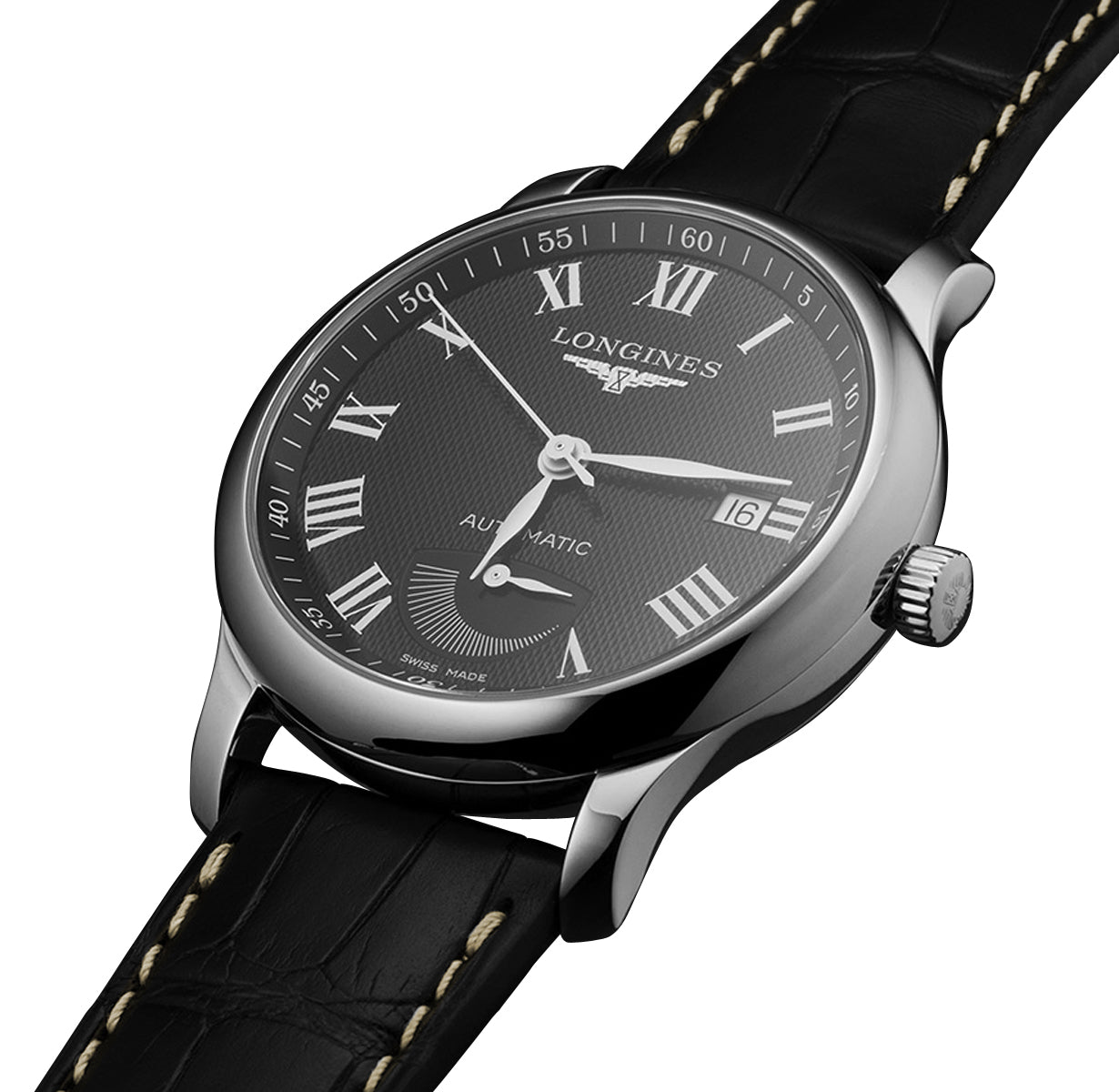 Longines Master Collection Automatic Stainless Steel Black Dial Black Leather Strap Date Power Reserve Mens Watch L2.708.4.51.7 wholesalehk.shop