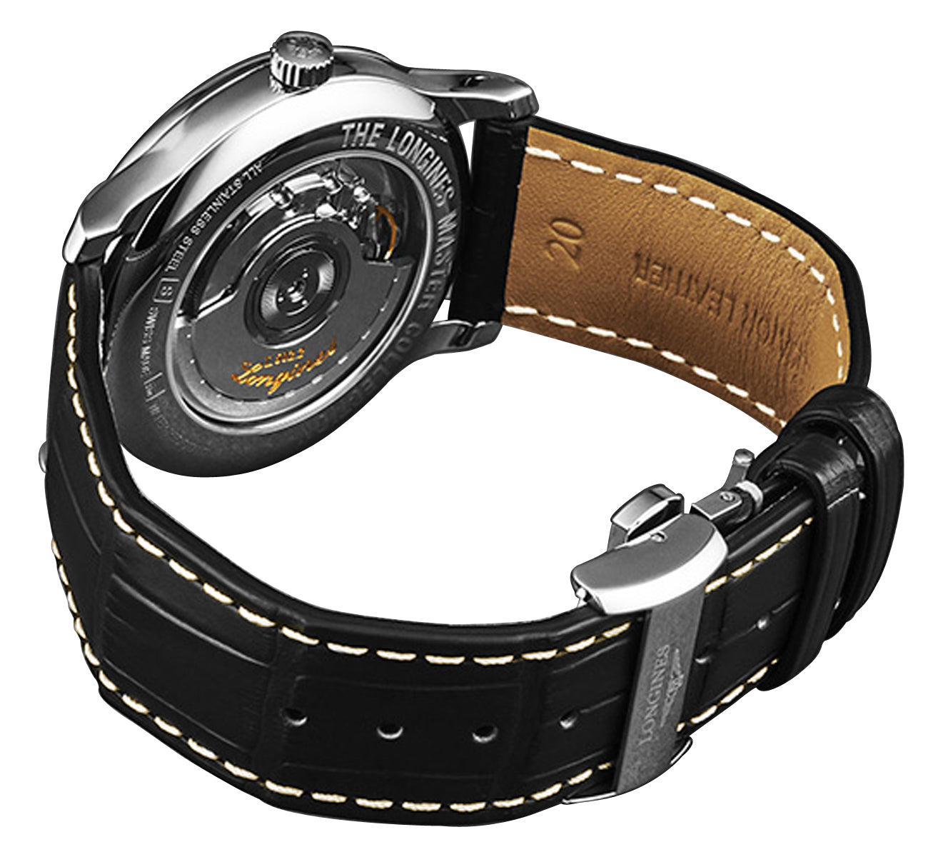 Longines Master Collection Automatic Stainless Steel Black Dial Black Leather Strap Date Power Reserve Mens Watch L2.708.4.51.7 wholesalehk.shop