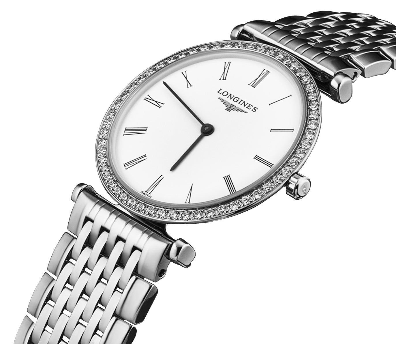 Longines La Grande Classique Stainless Steel White Dial Diamonds Quartz Womens Watch L4.513.0.11.6 wholesalehk.shop