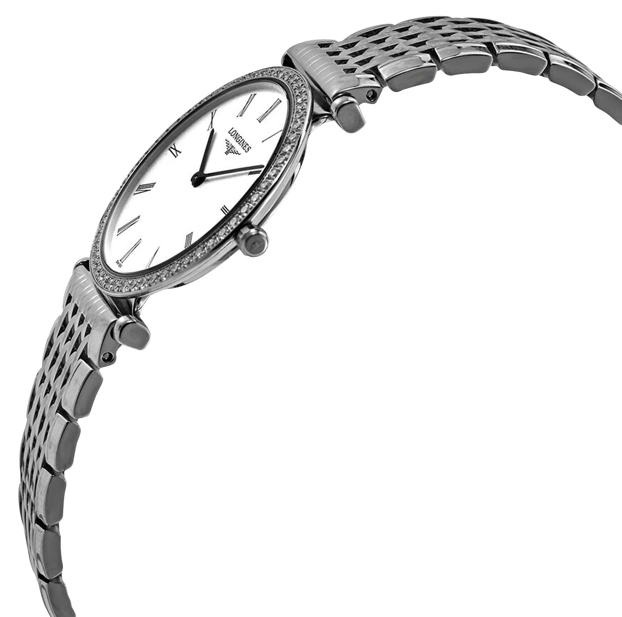 Longines La Grande Classique Stainless Steel White Dial Diamonds Quartz Womens Watch L4.513.0.11.6 wholesalehk.shop