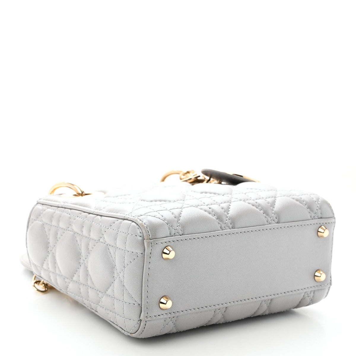 Lambskin Cannage Mini Lady Dior Gray Opaline Gray Opaline wholesalehk.shop