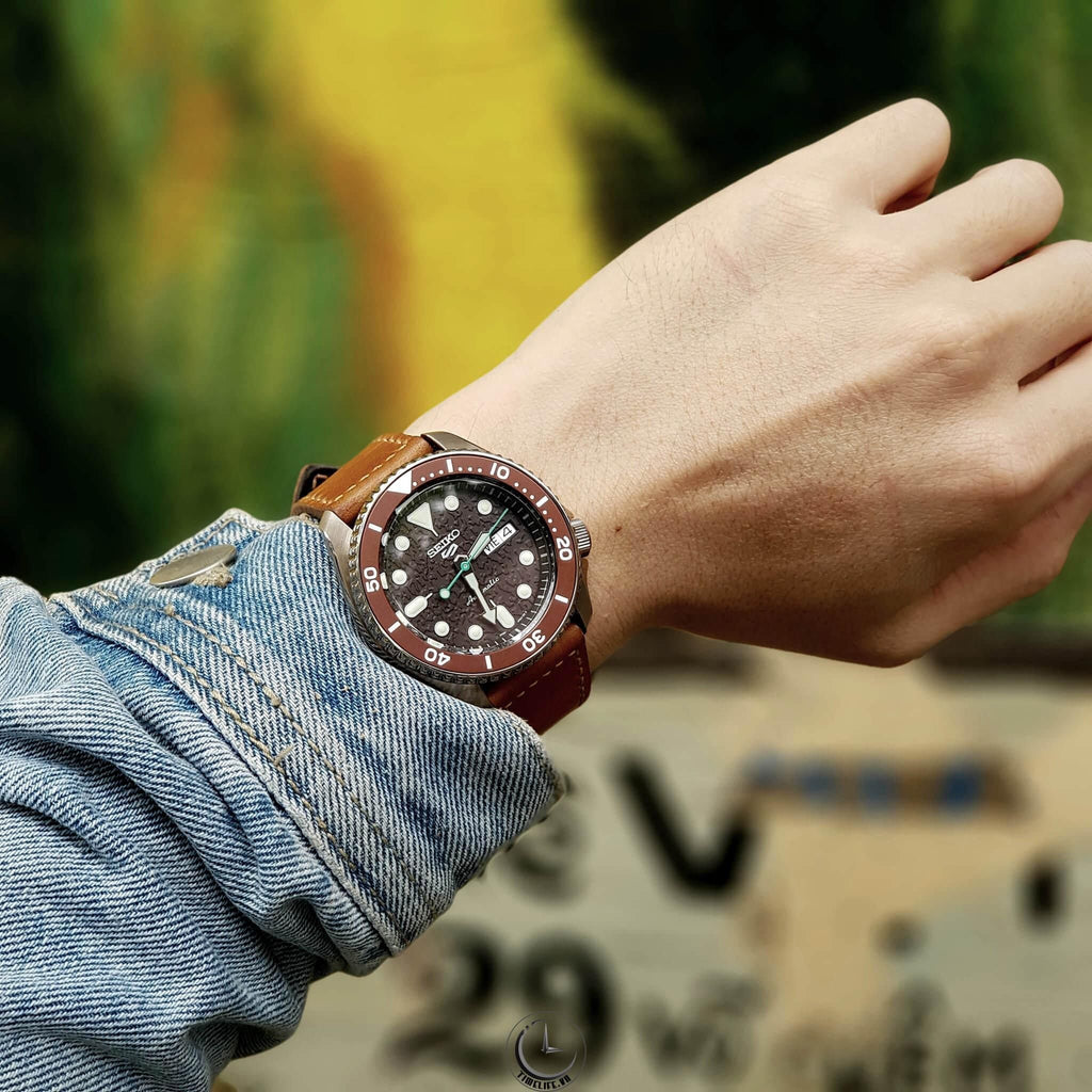 Seiko 5 Sport Automatic Brown Dial Brown Nylon Strap Watch For Men - SRPD85K1 wholesalehk.shop