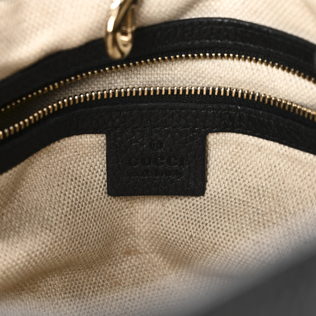 Pebbled Calfskin Medium Soho Chain Shoulder Bag Black wholesalehk.shop