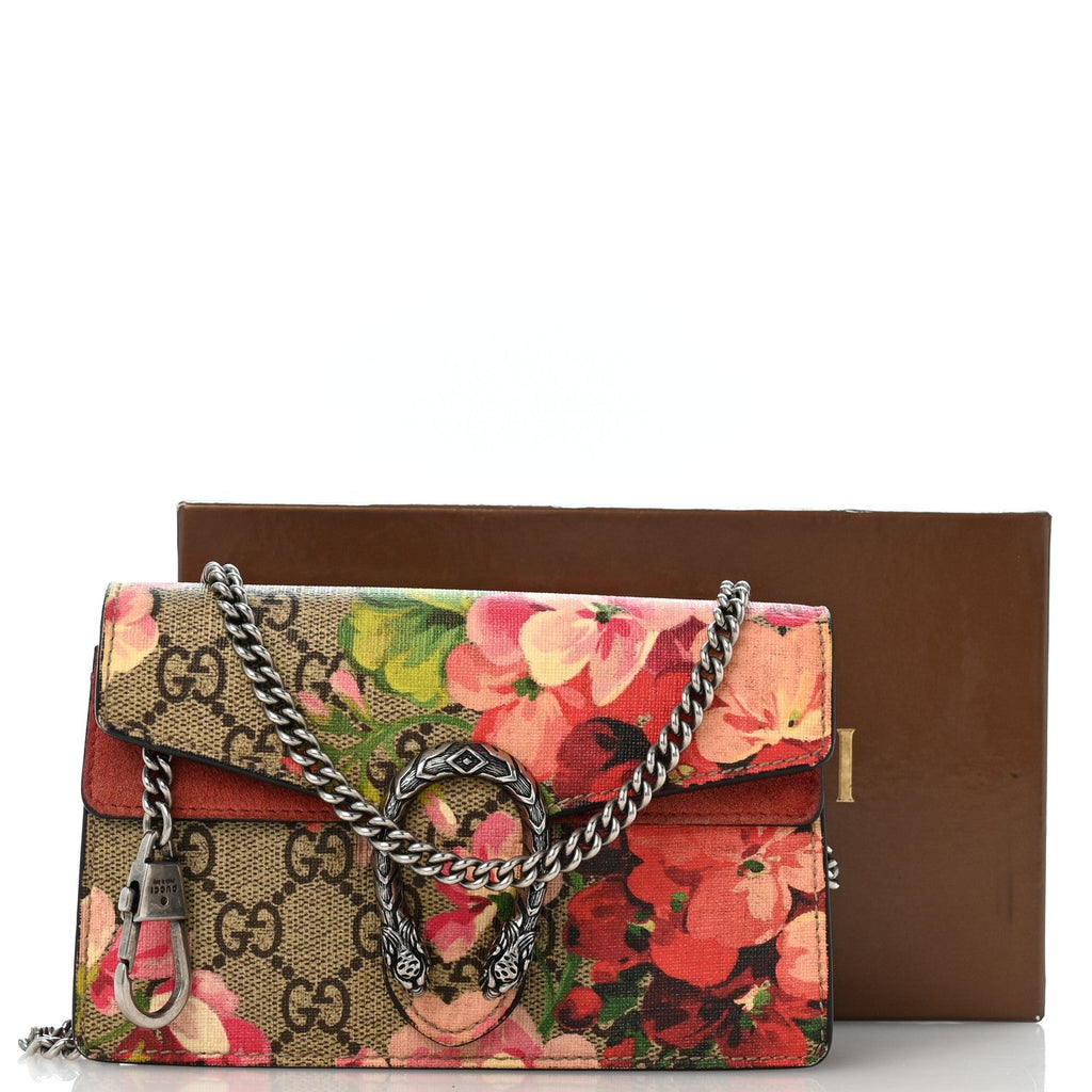 GG Supreme Monogram Blooms Super Mini Dionysus Shoulder Bag Beige Multicolor Dry Rose wholesalehk.shop