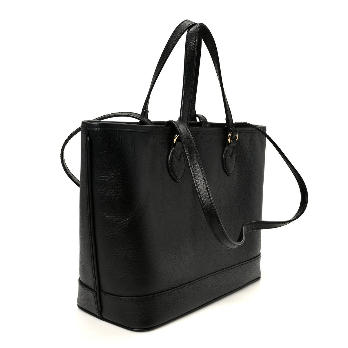 Textured Dollar Calfskin Small Ophidia Shoulder Tote Bag Black wholesalehk.shop