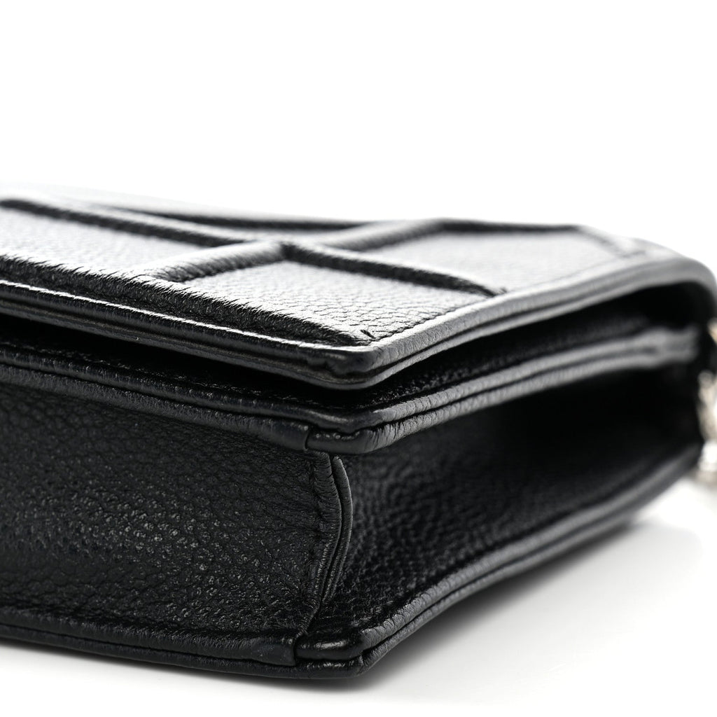 Grained Calfskin Diorama Wallet on Chain Pouch Black ¡§ Direct shipment via from wholesalehk.shop