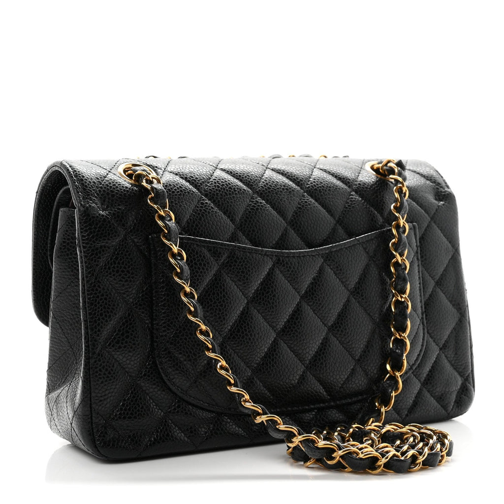 Caviar Quilted Small Double Flap Black wholesalehk.shop