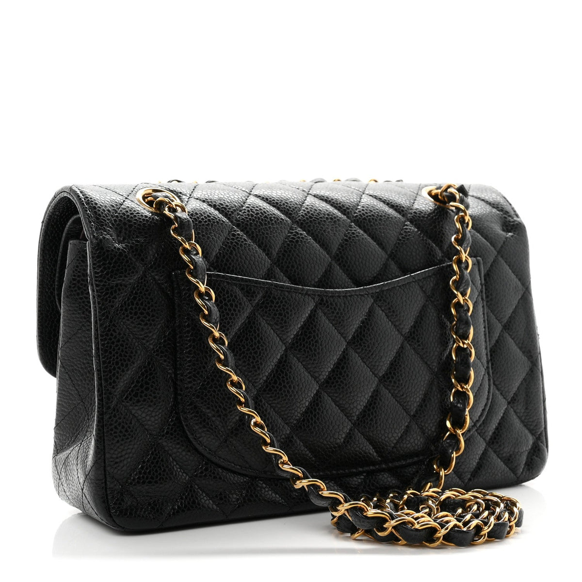 Caviar Quilted Small Double Flap Black wholesalehk.shop
