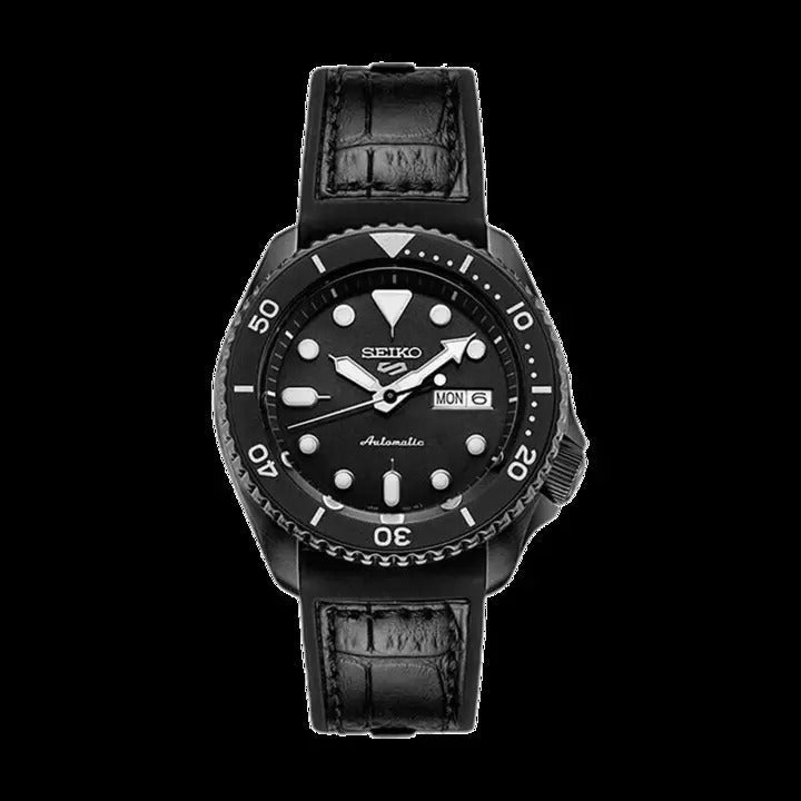 Seiko 5 Sport Automatic Black Dial Black Silicone Strap Watch For Men - SRPD65K3 wholesalehk.shop
