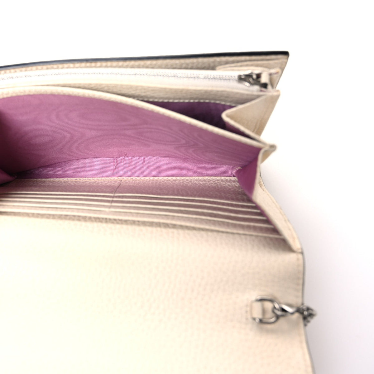 Dollar Calfskin Mini Dionysus Chain Wallet Mystic White wholesalehk.shop