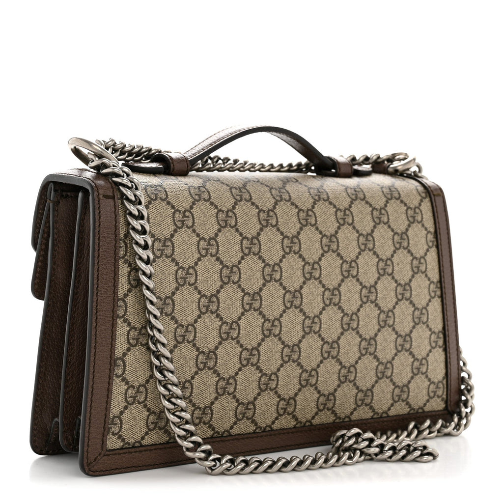 GG Supreme Monogram Textured Dollar Calfskin Top Handle Dionysus Shoulder Bag Beige Ebony New Acero wholesalehk.shop