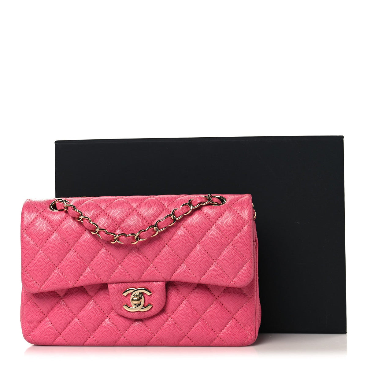 Caviar Quilted Small Double Flap Pink wholesalehk.shop