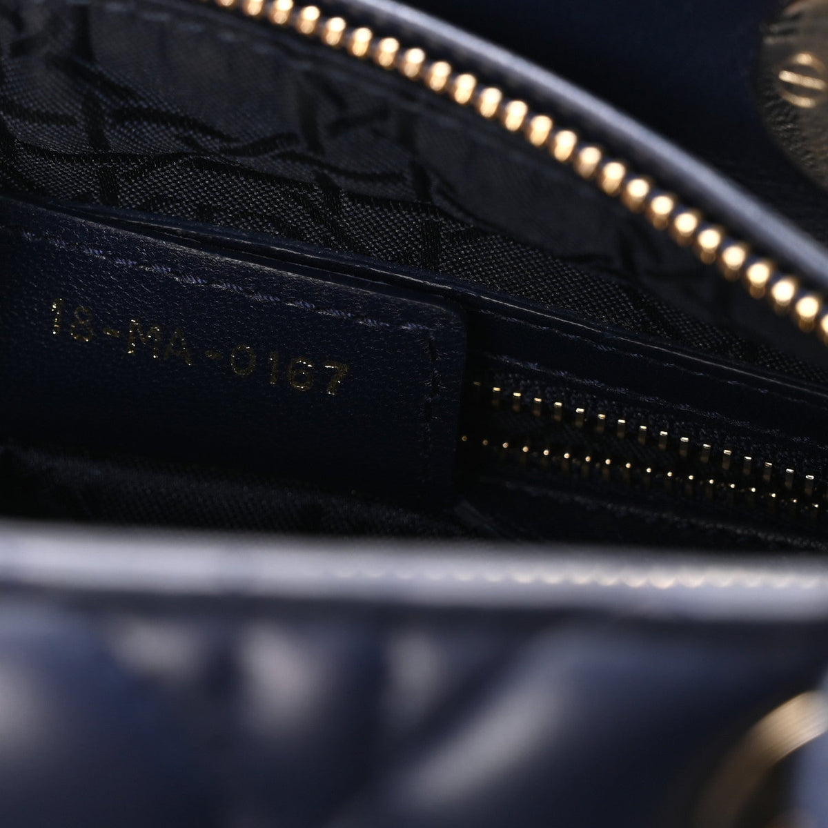 Lambskin Cannage Medium Lady Dior Navy Blue wholesalehk.shop
