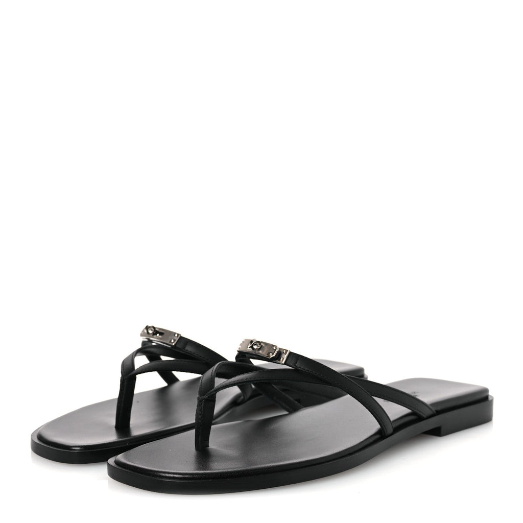 Calfskin Miss Sandals 37 Black wholesalehk.shop