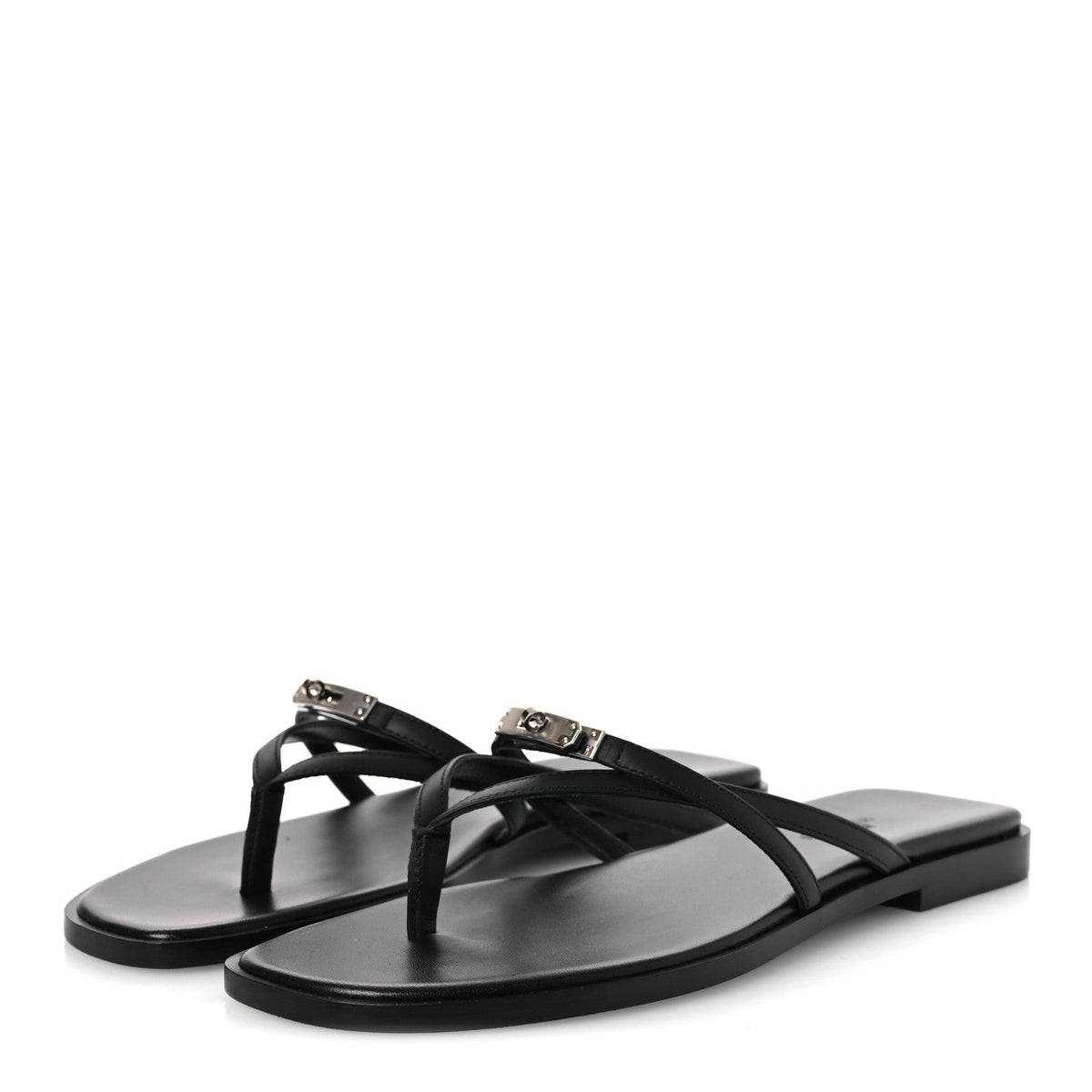 Calfskin Miss Sandals 37 Black wholesalehk.shop