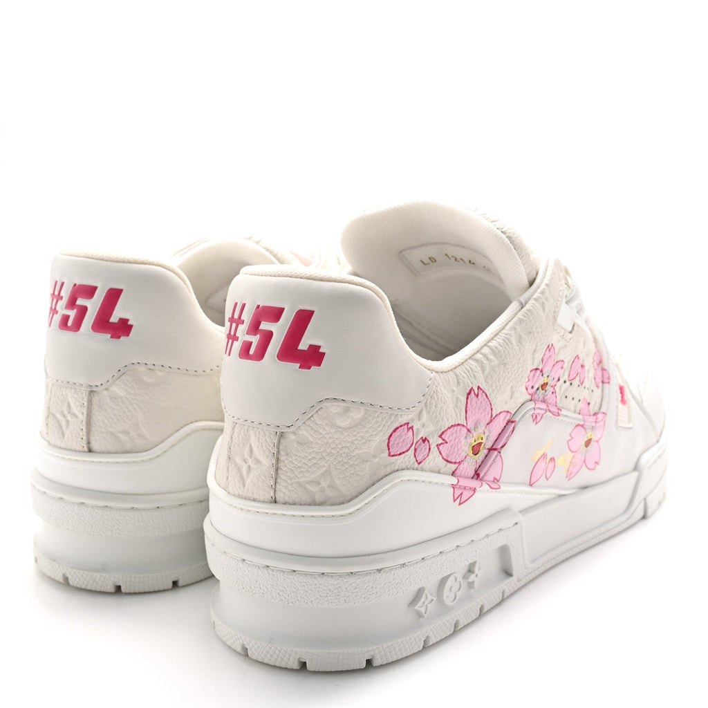 LV X TM Embossed Monogram Cherry Blossom LV Trainer Sneakers 41 White £¨ Direct shipment via from wholesalehk.shop