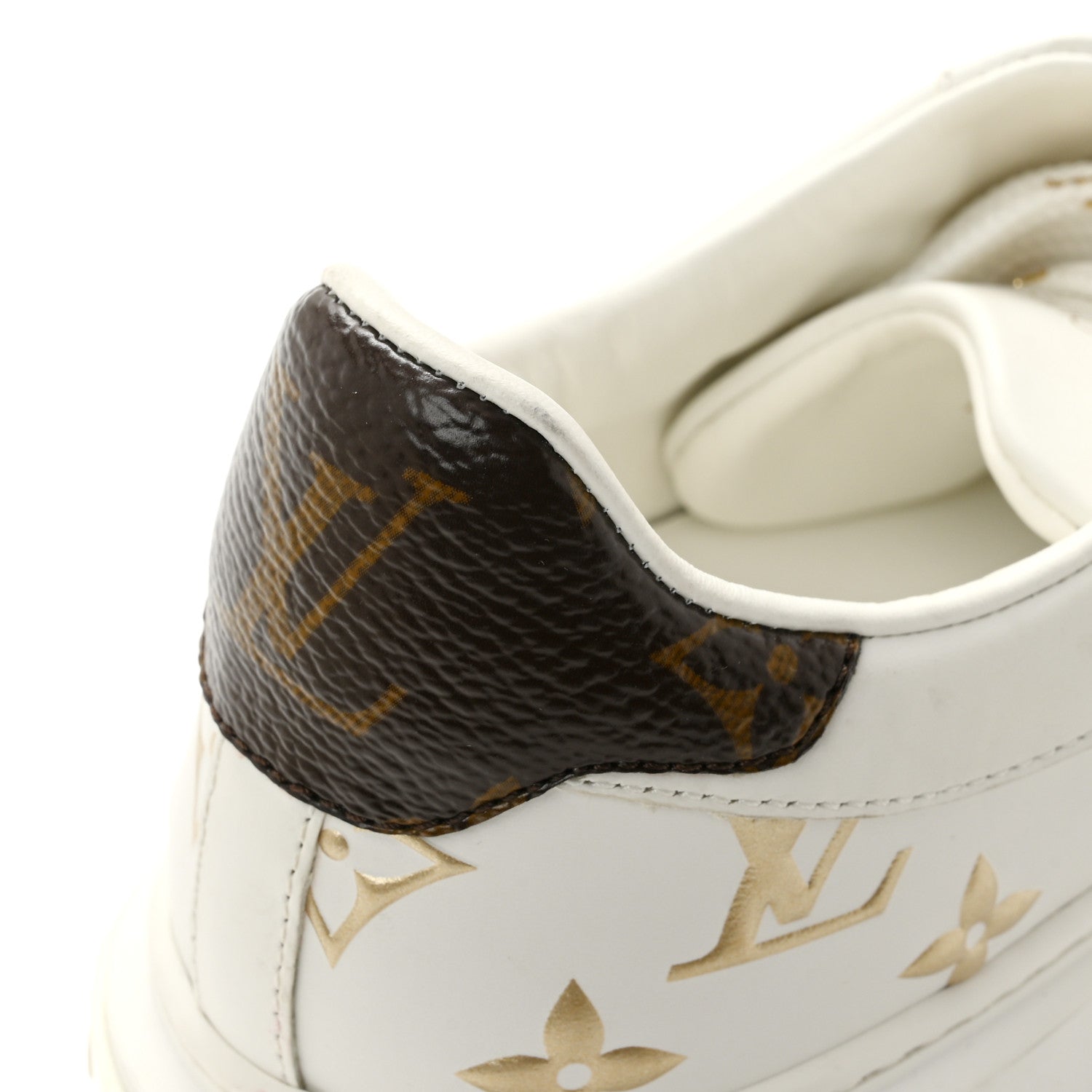 Calfskin Monogram Debossed Time Out Sneakers 37 White Gold £¨ Direct shipment via from wholesalehk.shop