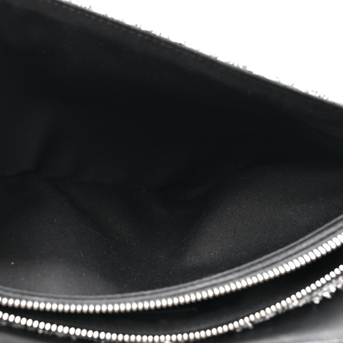 Tweed Saddle Crossbody Bag Black Silver wholesalehk.shop