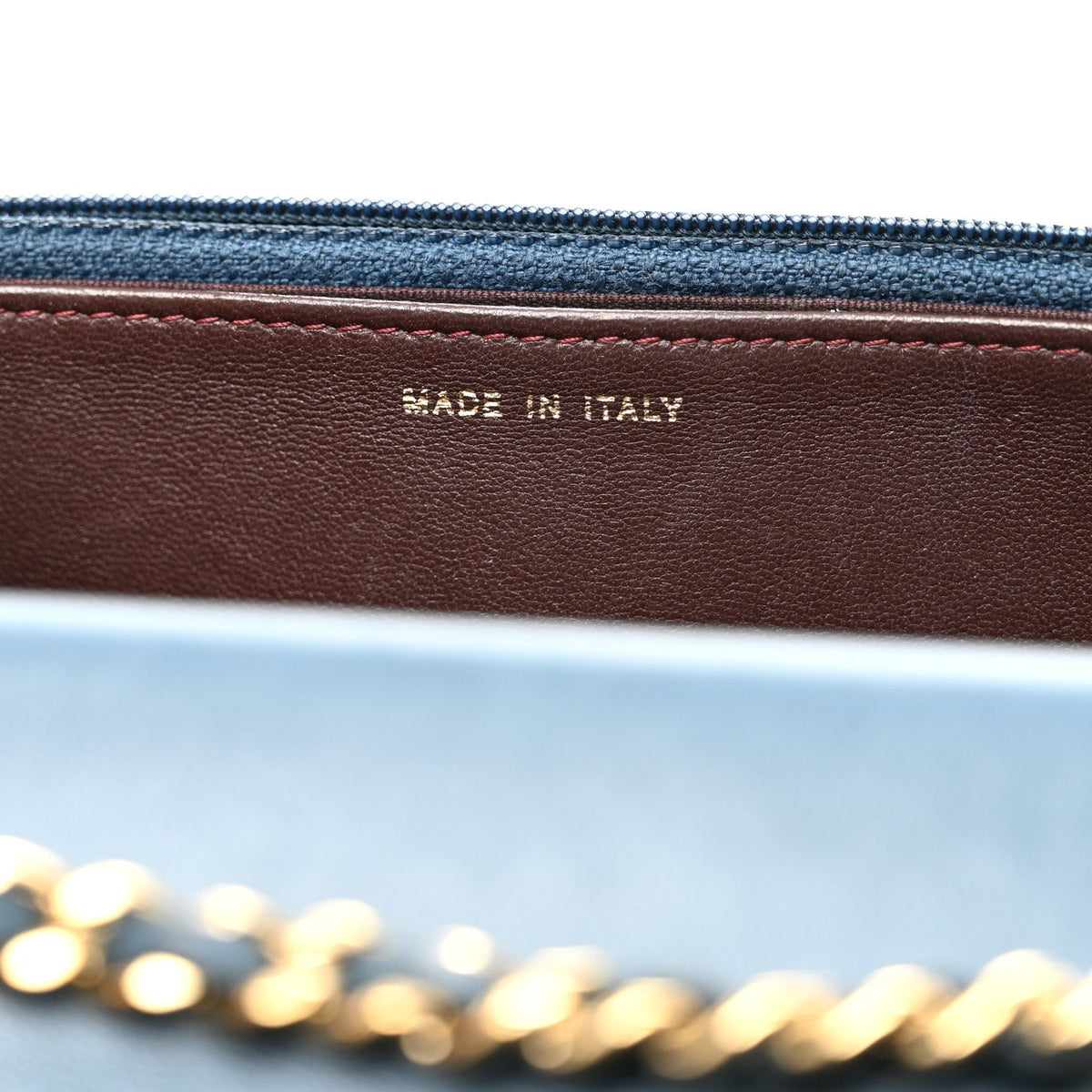 Lambskin Quilted Trendy CC Wallet On Chain WOC Blue wholesalehk.shop
