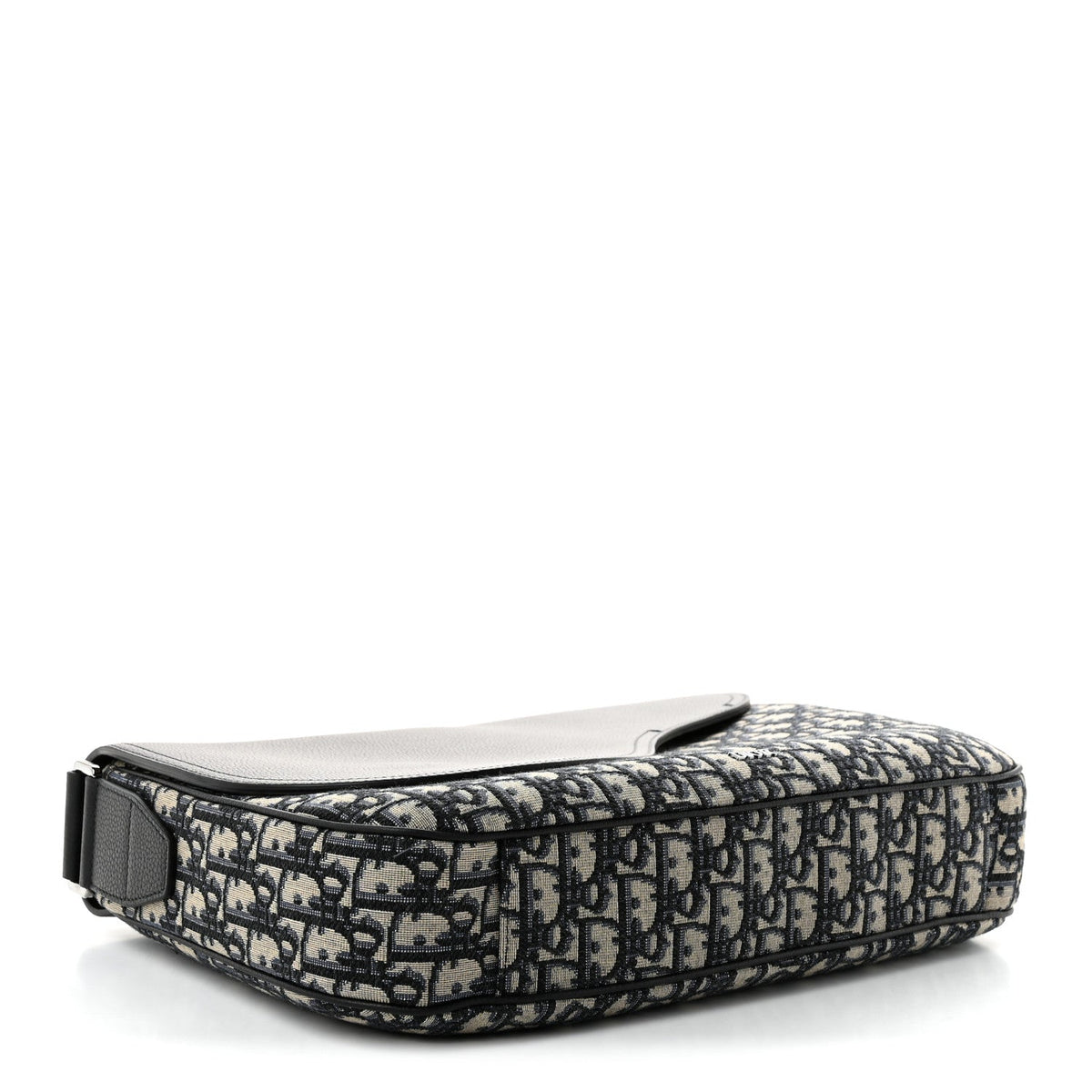 Grained Calfskin Oblique Large Saddle Messenger Black wholesalehk.shop