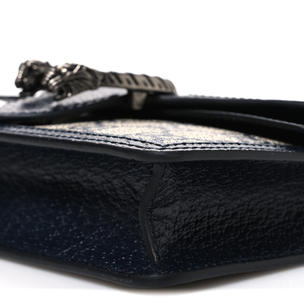 GG Supreme Monogram Textured Dollar Calfskin Super Mini Dionysus Shoulder Bag Beige Blue wholesalehk.shop