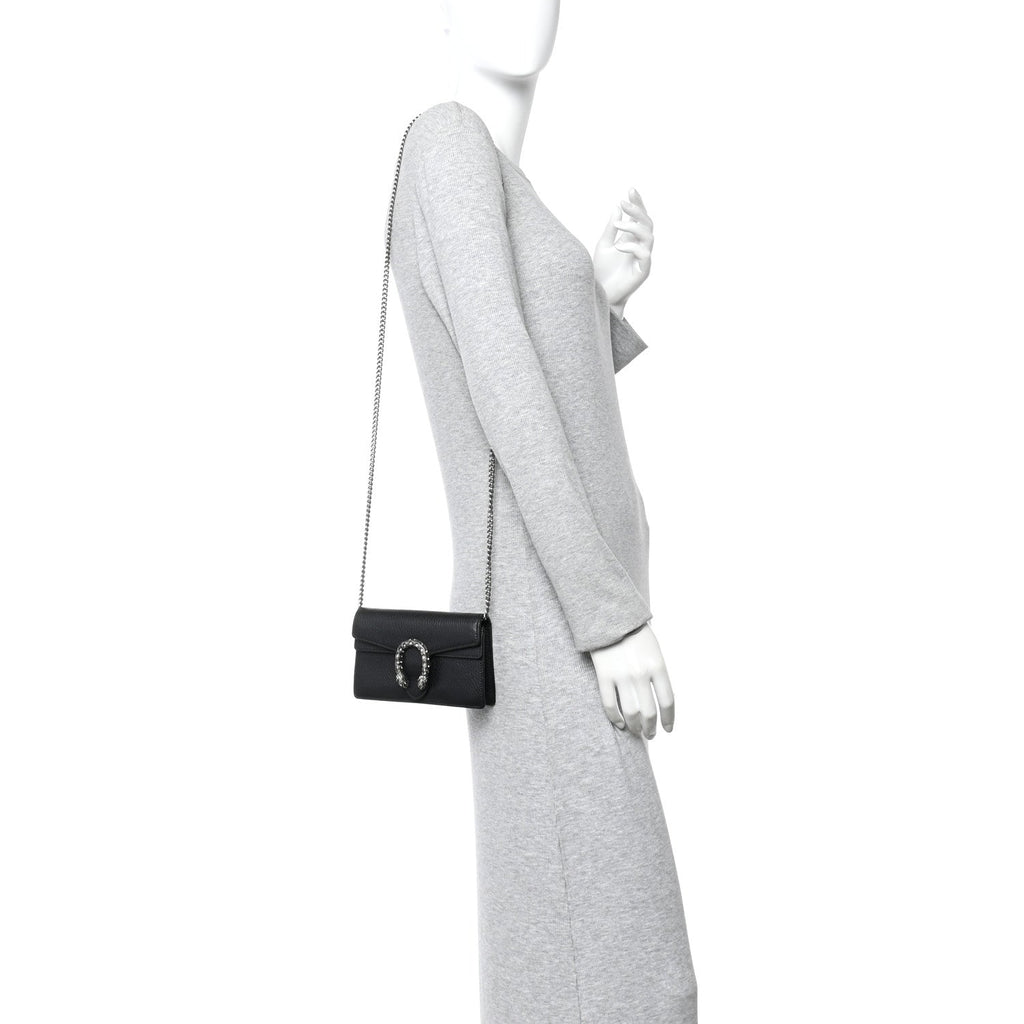 Calfskin Super Mini Dionysus Shoulder Bag Black wholesalehk.shop