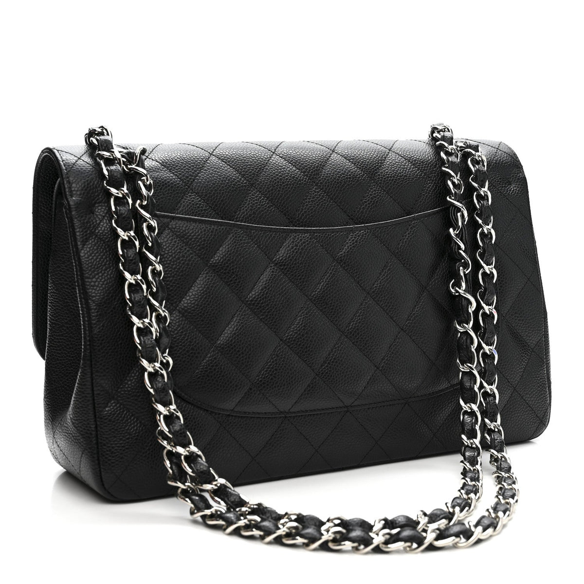 Caviar Quilted Jumbo Double Flap Black wholesalehk.shop
