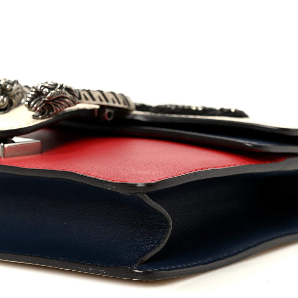 Calfskin Crystal Snake Embroidered Mini Dionysus Shoulder Bag Mystic White Hibiscus Red Blue Agata wholesalehk.shop