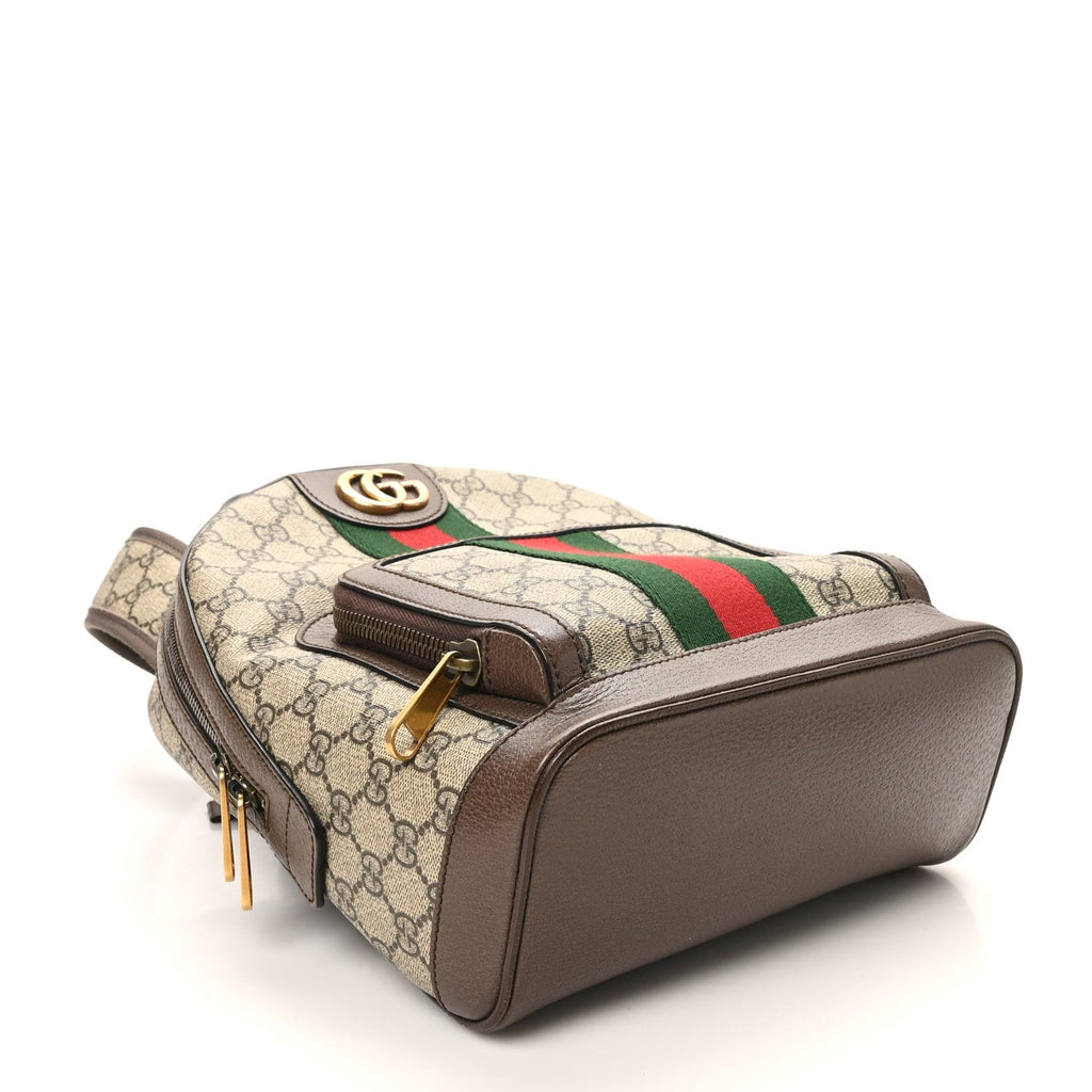 GG Supreme Monogram Calfskin Web Small Ophidia Day Backpack Beige Ebony New Acero wholesalehk.shop