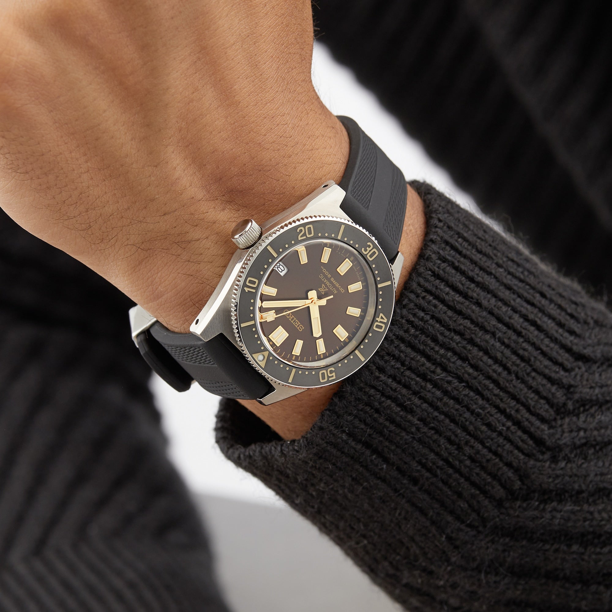 Seiko Prospex 1965 Diver's Modern Re-Interpretation Automatic Brown Dial Black Rubber Strap Watch For Men - SPB147J1 wholesalehk.shop