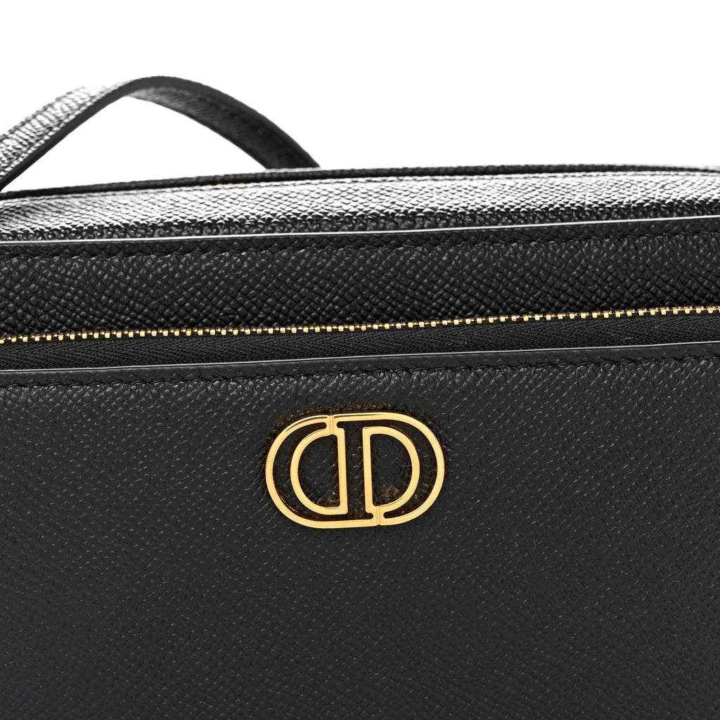 Grained Calfskin Caro Double Pouch Black wholesalehk.shop