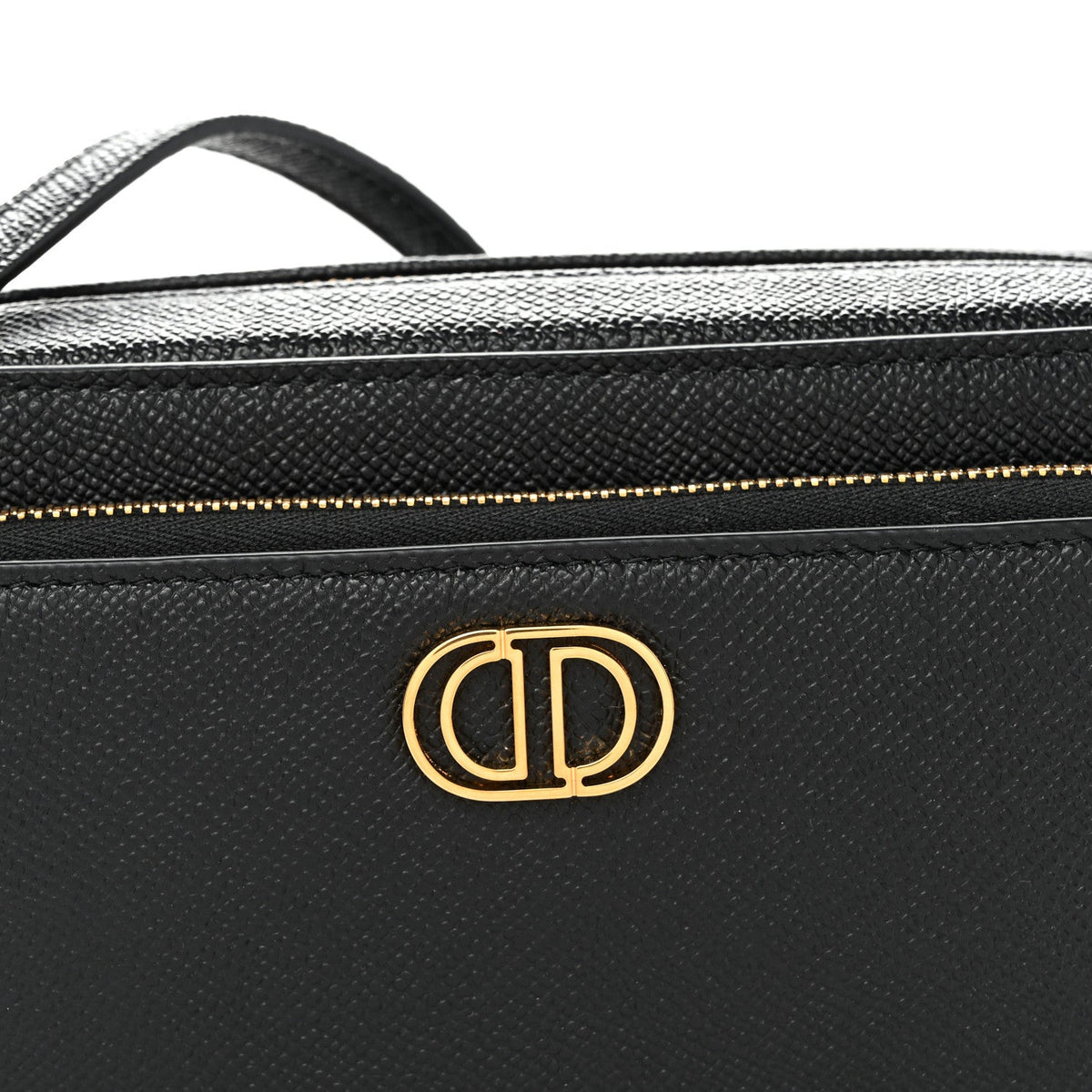 Grained Calfskin Caro Double Pouch Black wholesalehk.shop