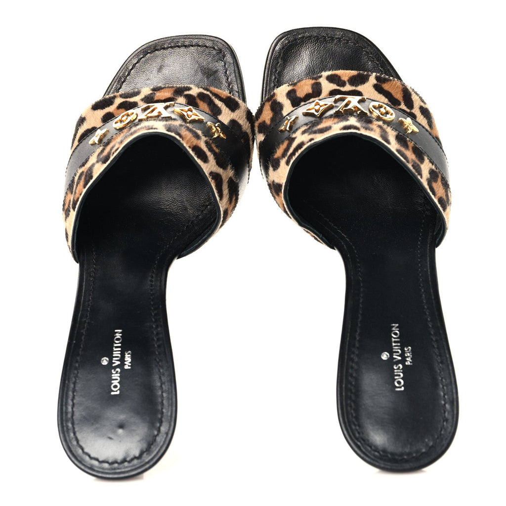 Calfskin Pony Hair Leopard Revival Mules 37 Brown £¨ Direct shipment via from wholesalehk.shop