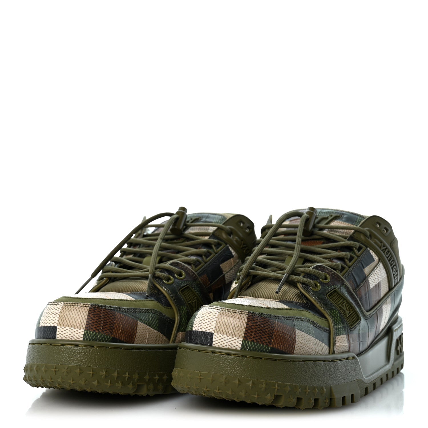 Damoflage Mens LV Trainer Maxi Sneakers 8 Green £¨ Direct shipment via from wholesalehk.shop
