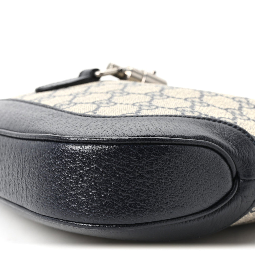 GG Supreme Monogram Textured Dollar Calfskin Web Small Jackie 1961 Hobo Beige Blue £¨ Direct shipment via from wholesalehk.shop