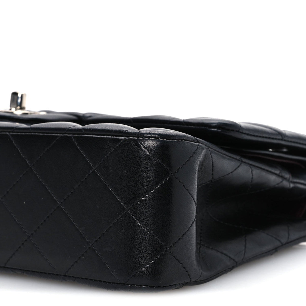 Lambskin Quilted Medium Double Flap Black Black wholesalehk.shop