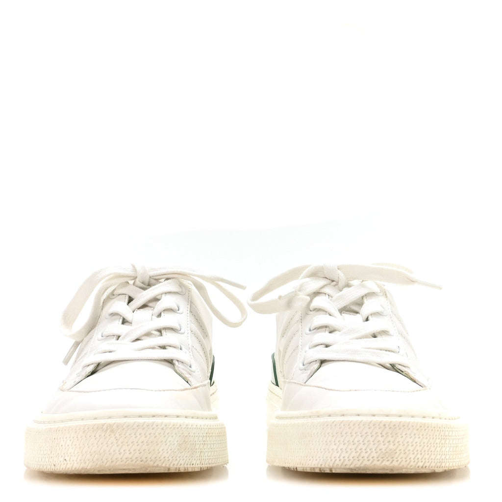 Crocodile Calfskin Deep Sneakers 37.5 White Vert Jade wholesalehk.shop