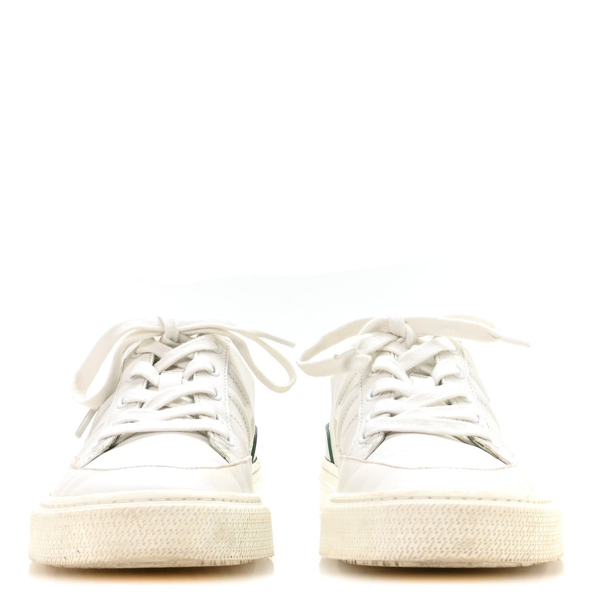 Crocodile Calfskin Deep Sneakers 37.5 White Vert Jade wholesalehk.shop