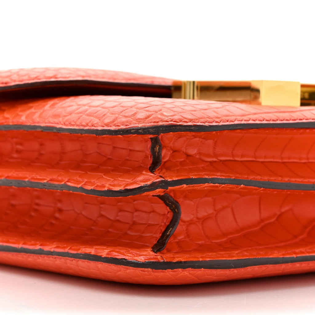 Matte Alligator Constance 18 Rouge Indien £¨ Direct shipment via from wholesalehk.shop