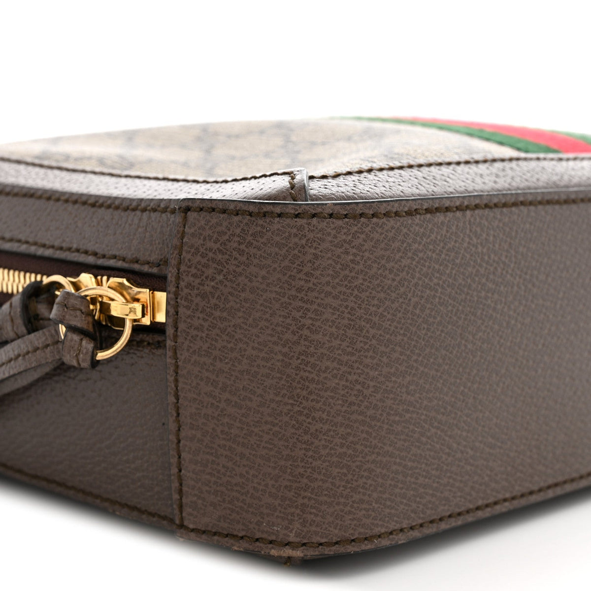 GG Supreme Monogram Web Small Ophidia Top Handle Shoulder Bag Brown wholesalehk.shop