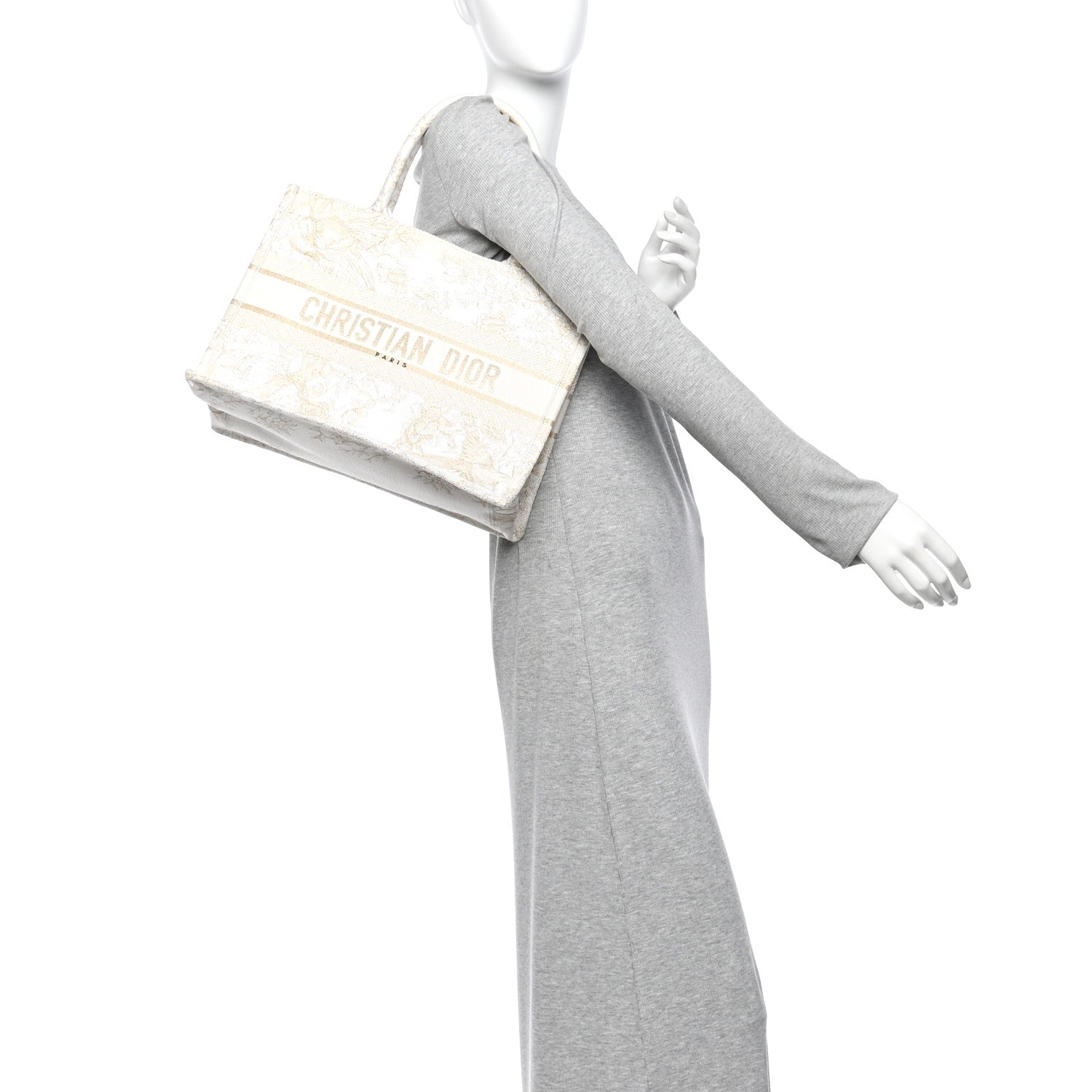 Canvas Embroidered Medium Jardin D'Hiver Book Tote White Gold £¨ Direct shipment via from wholesalehk.shop