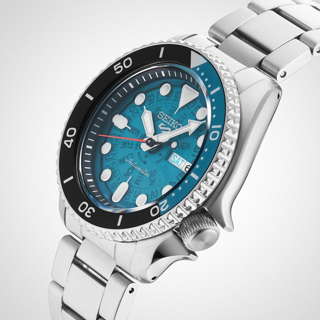 Seiko 5 Sports SKX Skeleton Green Dial Silver Steel Strap Watch For Men - SRPJ45K1 wholesalehk.shop