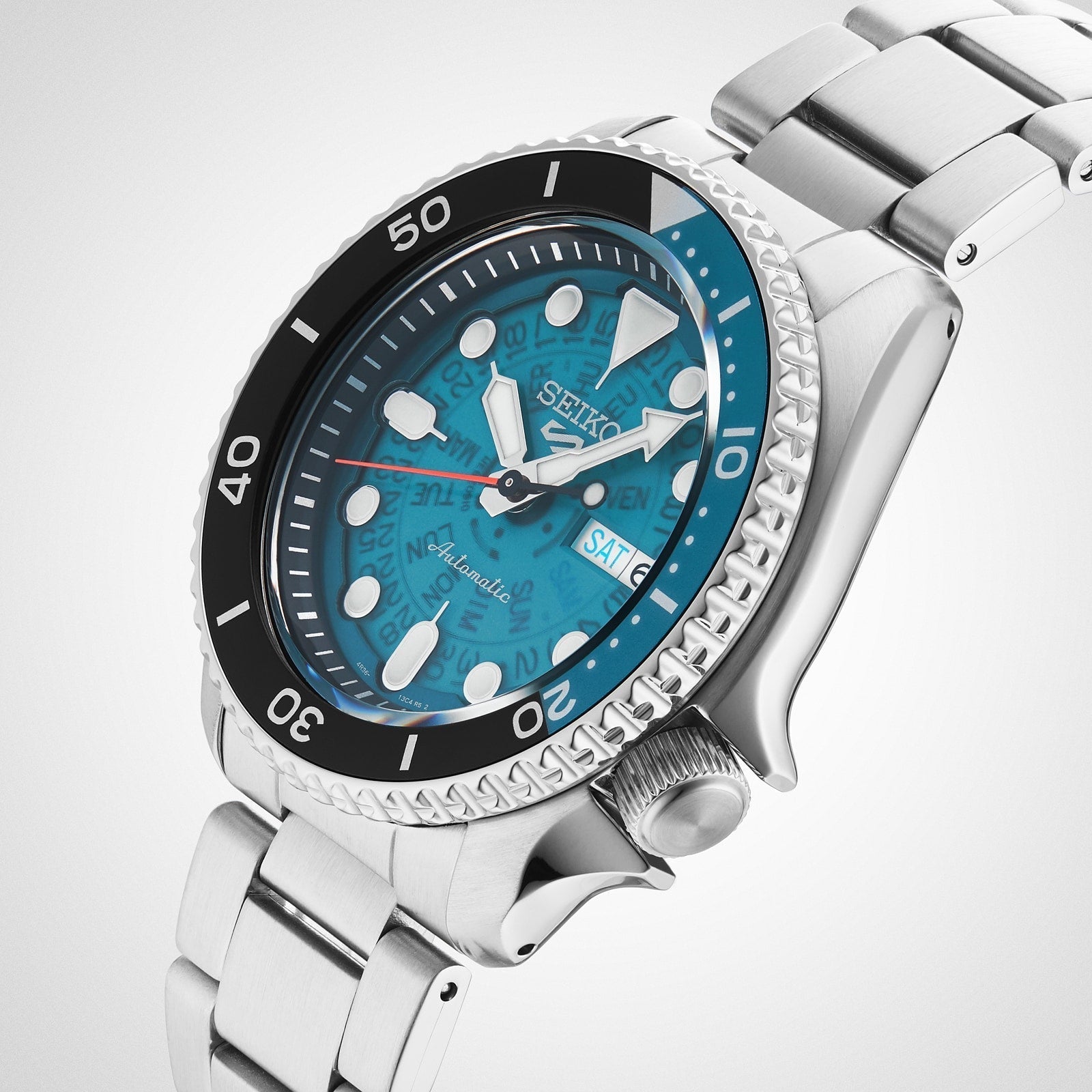 Seiko 5 Sports SKX Skeleton Green Dial Silver Steel Strap Watch For Men - SRPJ45K1 wholesalehk.shop